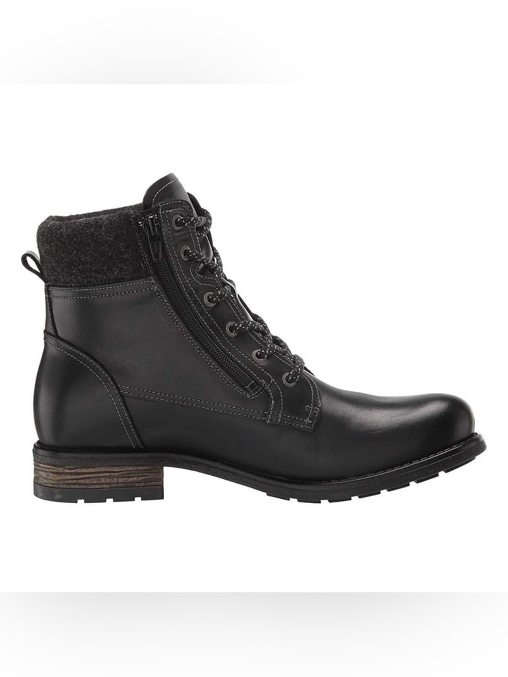Taos Women’s Black Leather Lace-Up Ankle Boots with Side Zip
